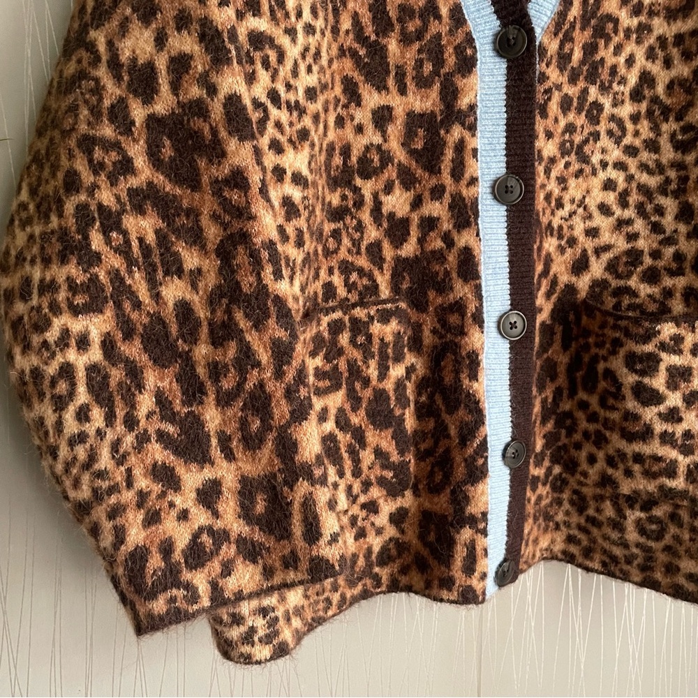 KBB by KAHLANA Women's 'The Slouchy Cardigan' - Tan Leopard XL - Picture 6 of 9
